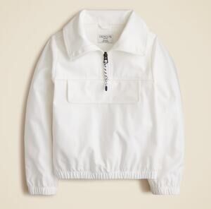 Crewcuts by J.Crew Active Anorak Jacket Girls XXL White Water Resistant 1/4 Zip